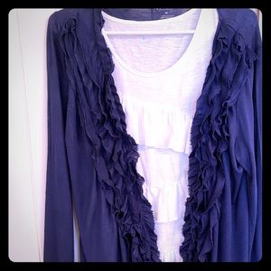 Ruffled lightweight Van Heusen cardigan